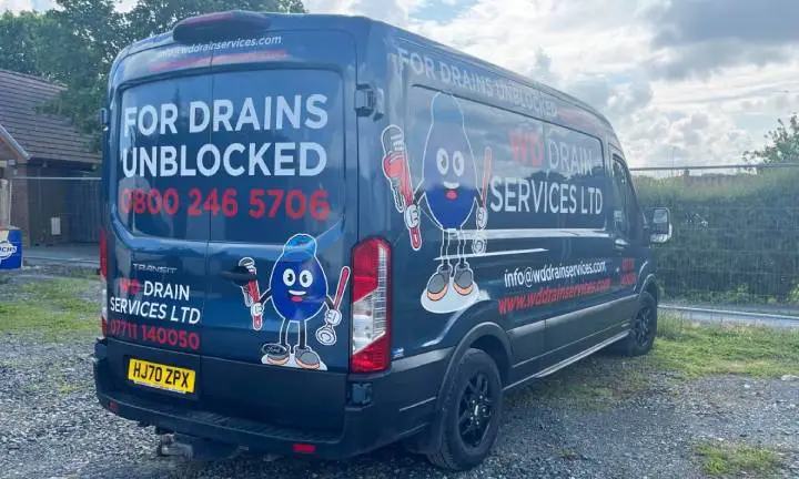 WD Drain Services van serving Liverpool